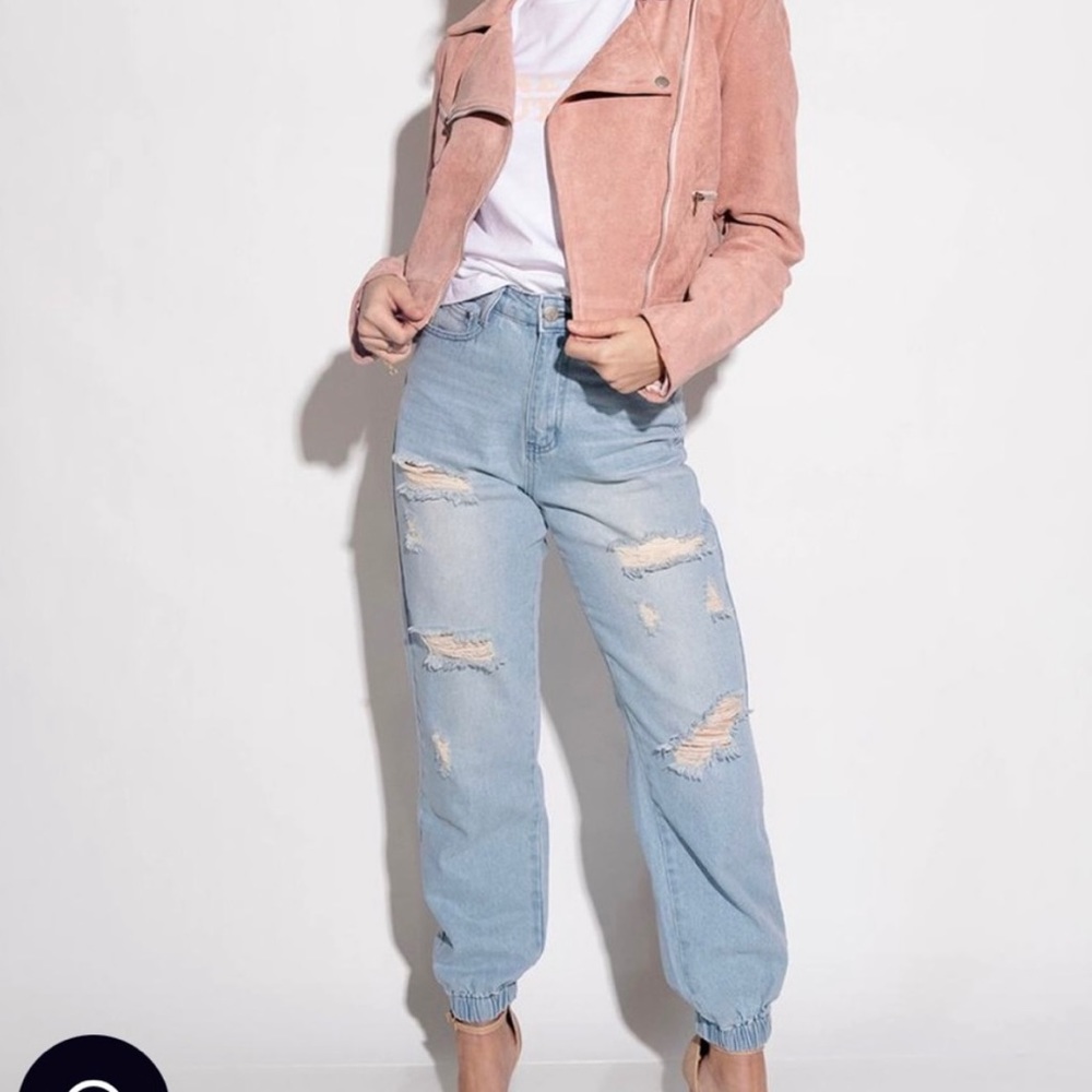 Kittenish denim joggers